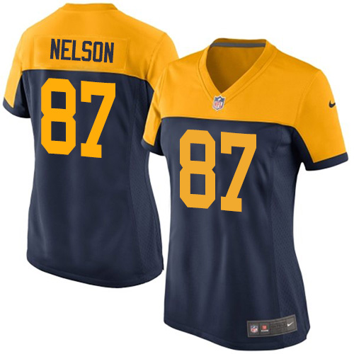 Women's Game Jordy Nelson Nike Jersey Navy Blue Alternate - #87 NFL Green Bay Packers